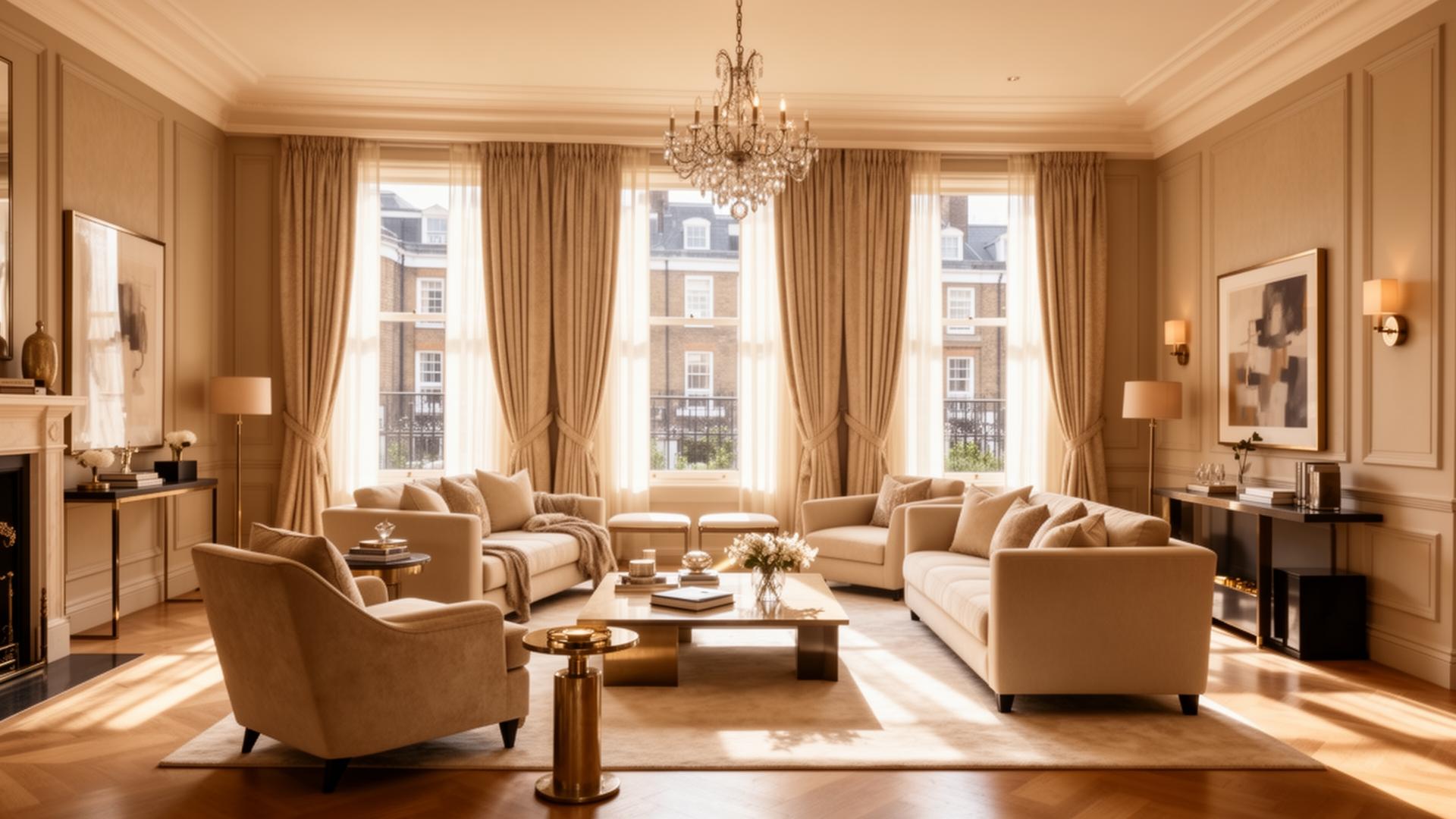 Chic London living room after renovation